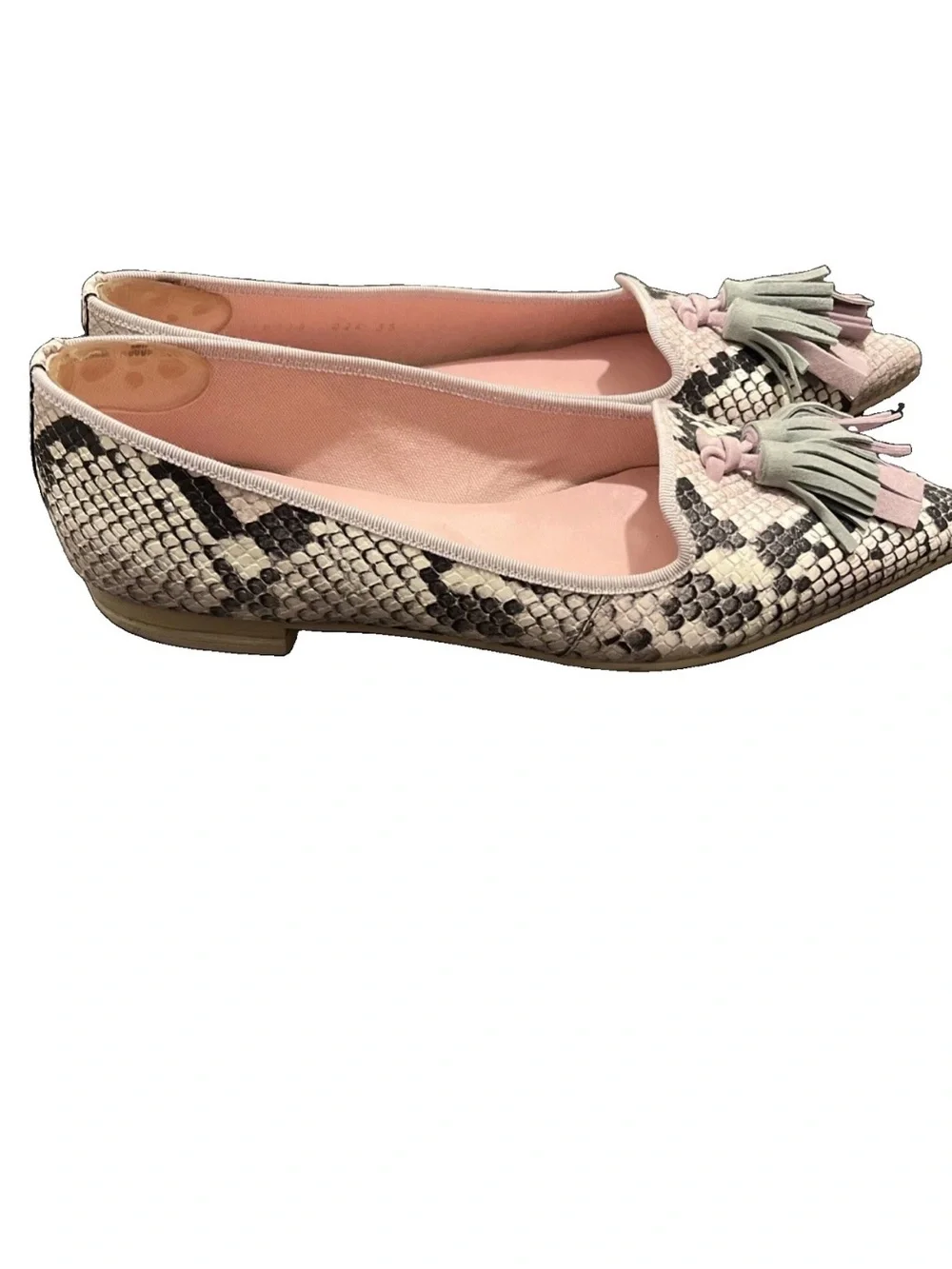 Pretty Ballerinas Angel Flats leopard pattern with tassels sz 39 us 8